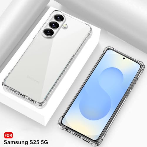 Image of TheGiftKart Transparent Crystal Clear Back Cover Case for Samsung Galaxy S25 5G | Shockproof Soft TPU Case | Cushioned Edges for Ultimate Protection Back Cover Case (TPU, Transparent)