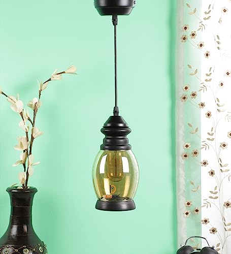 Image of DECOHOME Modern Hanging Ceiling Lamp Lights for Home & Decor | Premium Finish Pendant Light for Living Room, Bedroom & Dining Area | Stylish Indoor Lighting | Chandelier Lights (Vintage-Gold)