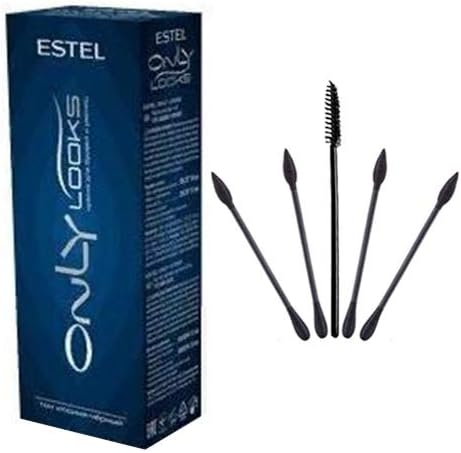 ESTEL ONLY LOOKS Professional Eyebrow Eyelash Tint Dye (Blue-Black) and a set of cotton swabs for a makeup artist