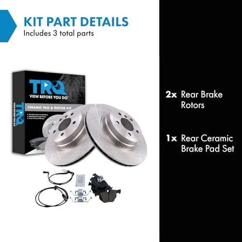 Image of TRQ Rear Brake Pad and Rotor Set Ceramic Compatible with 2009 BMW X6