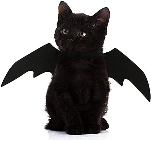 FINGOOO Halloween Pet Dog Cat Costume Vampire Wings Fancy Dress Bat Wings for Cats Dogs Neck Circumference from 25-35cm and Bust from 45-65cm