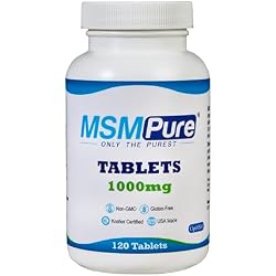 KALA HEALTH MSMPure MSM Tablets – 1,000 mg US-Made MSM per Tablet for Joint Health, Skin Appearance, Hair & Nail Support – Coated for Easy Swallowing, Tasteless – 120 Count