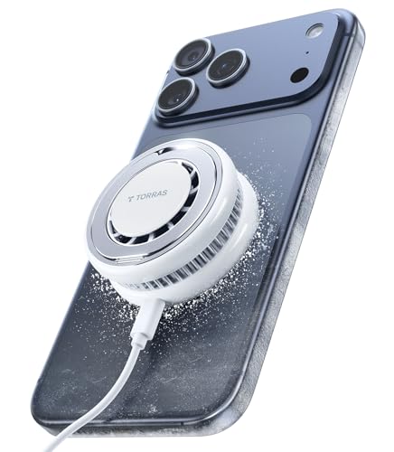 TORRAS Ostand PolarCircle 【Qi2認証 瞬間冷却】マグセーフ充電器 15W 急速充電 ペルティエ素子 ワイヤレス充電器 ファン搭載 静音 360°回転スタンド スマホ熱対策 タイプc 折りたたみ式 置くだけ iPhone 17 16 15 14 13 12 Airpods対応 (ホワイト)