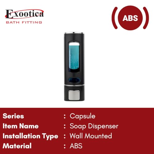 Image of ABS Liquid Soap Dispenser for Bathroom, Kitchen & Office | 1Pc Set (400ML) Black | Wall Mounted