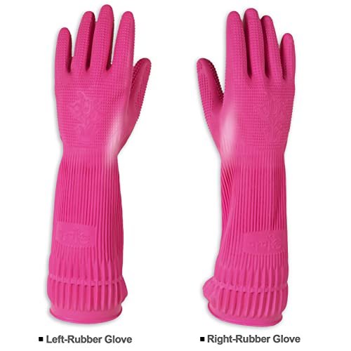 Mamison Quality Kitchen Rubber Gloves New Band Series (1 Pairs, Large). Cleaning Non-Slip Reusable Rubber Gloves. Home And Kitchen Washing, Made In Korea #TOP6