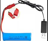 3.7V 1500mAh Li-ion Battery Jst Plug with USB...