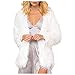 Donne Inverno Di Mezza Lunghezza Cappotto Sexy Biancaneve Leopardo Stampa Del Vestito Cappotto Primavera Giacche, bianco, M