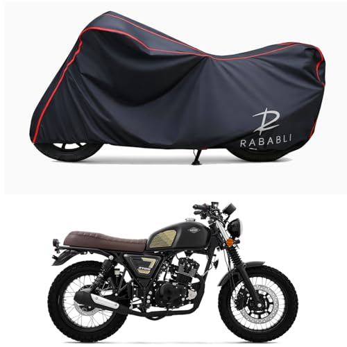 Image of Waterproof Bike Body Cover Compatible for | Keeway SR125 STD | Taffeta Fabric, Red Piping Design, Bottom Elastic Fit | Dustproof, Sun UV & Rain Protection for All Bikes