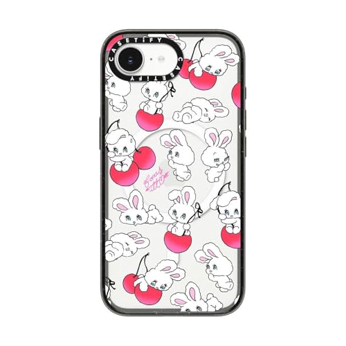 CASETiFY �C���p�N�gMagSafe�Ή� iPhone 16e �P�[�X [MIL�K�i���� (4x MIL-STD-810G)/2.5m����̗����������N���A/���C�����X�[�d�����MagSafe�Ή�] - Cherry Mix - �u���b�N