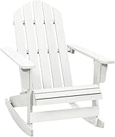 Vista 1 de vidaXL Adirondack - Silla mecedora para porche con respaldo alto, silla de patio al aire libre para jardín, césped, porche, terraza, color blanco
