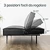 Zinus Quinn Divano letto Clic Clac - Divano letto pieghevole 2 in 1 - Adatto a camere per ospiti e piccoli spazi - PVC nero #4