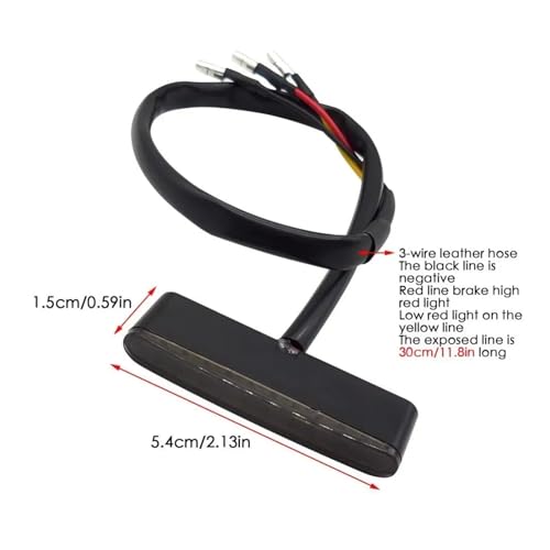 Luz de freno trasera para motocicleta de 12V y lámpara de matrícula mini 7