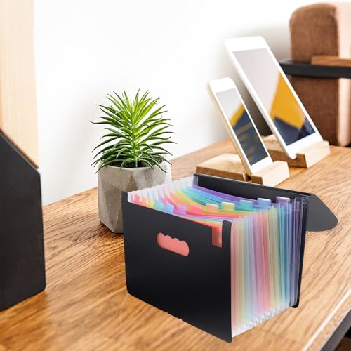 BESTonZON 大容量アコーディオンファイルフォルダー 書類収納ケース 収納効率アップ 書類整理用ファイルスタンド オフィス 家 学校対応