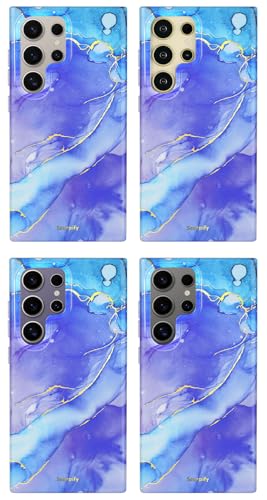 Coque Samsung Galaxy S23 Ultra MagSafe fine marbre bleu