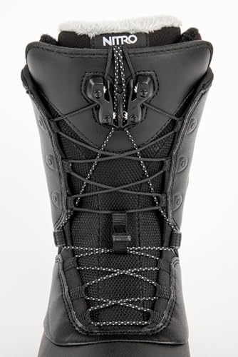 Nitro Damen Snowboards Crown TLS '23 Leichter Snowboardschuh Snowboardboot mit Schnellschnürsystem Allround Freestyle Freeride Softboot Warm Boots, Black, MP 22,5 // EU 35 1/3 // US 5