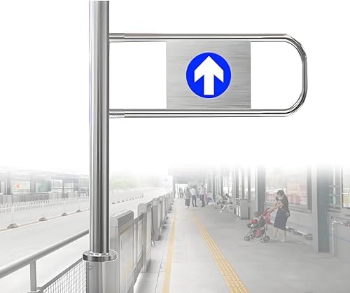 Heavy Duty Stainless Steel Security Revolving Door - Spring-Loaded Single Swing Gate for One-Way Entry/Exit, 80x100cm, Durable Design for Commercial Use