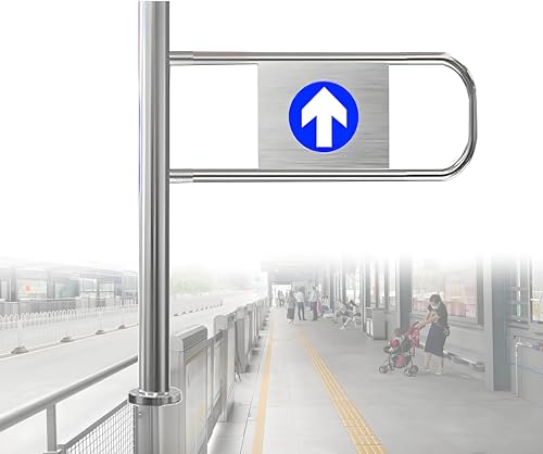 Porte tournante robuste en acier inoxydable - Portillon à ressort à un seul battant pour supermarché, entrée/sortie unidirectionnelle sécurisée, barrière durable pour des solutions de sécuri