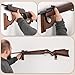 TESLYAR Rifle Wall Mount - Figured Gun Hooks for Rifles and Shotguns, Wooden Gun Rack, Real Hardwood Holder, Set of 2, Brown Finish, Rifle Wall Mount Display