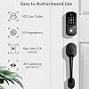 Keyless Entry Door Lock with Handle Set, Keyless Entry Deadbolt with Handle Set, Smart Locks for Front Door Alexa Fingerprint Auto Lock, Black