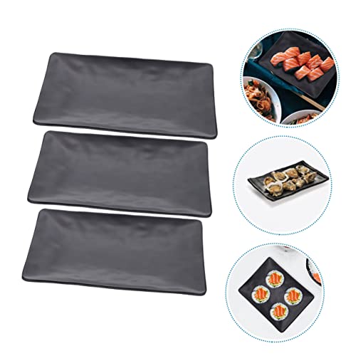 Set de 3 Platos Sushi Melamina Negro miniatura 7