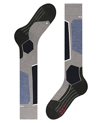 Falke Men's Sk6 Ski Socks, Merino Wool, Knee High, Ultra Lightweight, Breathable Quick Dry, Winter Athletic Sock, Grey (Mid Grey Melange 3539), 10.5-11.5, 1 Pair #TOP7