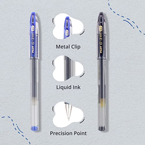 Image of Pilot G3 Roller Ink Gel Pen (Pack of 5, 3 Blue & 2 Black)