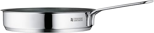 WMF Mini sartén con revestimiento de 7.1 in, acero inoxidable pulido Cromargan, apilable, ideal para porciones pequeñas o hogares individuales