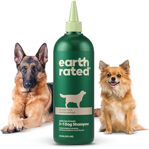 Earth Rated 3-in-1 Dog Shampoo, Conditioner and Deodorizer, for Double-Coated Dogs and Puppies to Tackle Tangles and Shedding, Refreshing White Tea and Basil Scent, 16 oz Cover