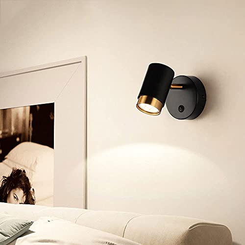 Aplique de pared interior moderno con interruptor de cableado y foco GU10 3