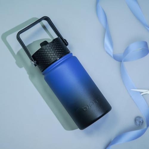 Image of BJPKPK Insulated Water Bottle, 15oz Stainless Steel with Straw Lid