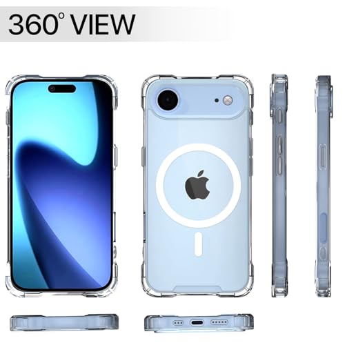 Image of Pikkme Back Cover for iPhone 17 Air Mag-Safe Shockproof PC + TPU Protective Case Magnetic Support Bumper Case (Transparent Mag-Safe)