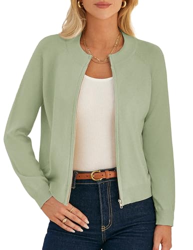 GRACE KARIN Green Cardigan Sweaters for Women Lightweight Spring Outfits Fashion Clothes Light Jackets for Women S