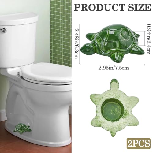 CREATCABIN 2Pcs Sea Turtle Toilet Bolt Caps Decorative Resin Toilet Bolt Covers for Bottom of Toilet Screw Cover Caps Green Tortoise Toilet Knob Covers for Bathroom Decor Accessories 3x1x2.5Inch - Image 2