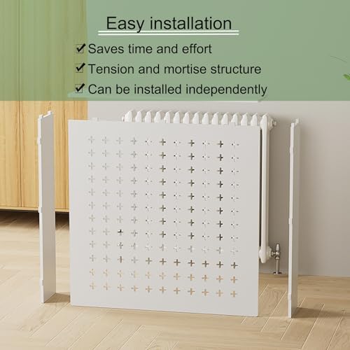 Modern White Radiator Cover Shelf, Vented Safety Heating Cabinet, Easy-to-Clean Steam Radiator Cover, Stylish Home Decor (50x60x15cm/20x24x6in)