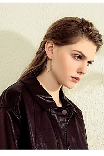 3 Pairs Clip On Earrings Big Hoop Earrings Set Non Piercing Earrings For Women Girls Gold Plated Rose Gold Silver Hypoallergenic Hoop Earrings (40Mm-1.57) #TOP1