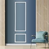 Birdeco Wall Molding Kit, Pre-Cut Wainscoting Panels, Ready to Assemble Moulding Trim for Accent Interior Decor for DIY Lovers, Easy Install for Living Room, Bedroom, Corridor & Office |1 Top 1 bottom