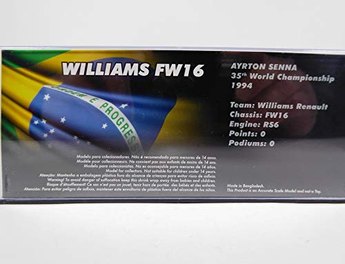 OPO 10 - Ayrton Senna Williams Renault FW16# 2 - Brasilien GP Formule 1-1994 1:43 Altaya (715), Multicolor - Image 2