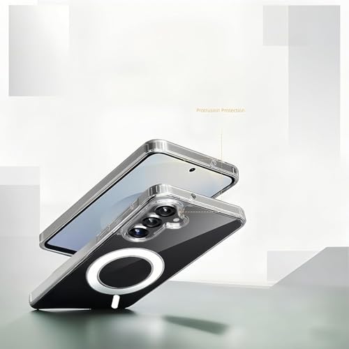 Image of DIZORO Magnetic for Samsung Galaxy S24 5G Case Clear [Compatible with MagSafe][Anti-Yellowing][Built-in 4 Airbags][Military Grade Protection][Shockproof Slim] S24 Phone Back Cover (Transparent)