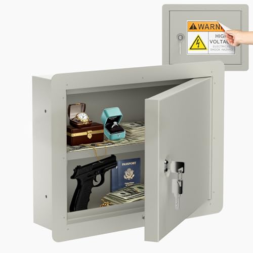 In Wall Safe with Lock - Secure Storage Wall Deposit Box Between Studs - Heavy Duty Steel Secret Hidden Gun Safe Box for Money Jewelry Cash Passport at Home, Business (11