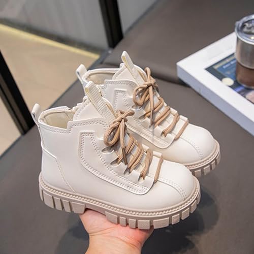 IWIHMIV Girls Short Boots Toddler Girls Riding Boots with Side Zipper Outdoor Non Slip Lace Up Ankle Booties3