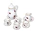 Dollhouse Mini Coccinella Stampa Set Da Tè 1/12 Miniatura Porcellana Tazza Di Tè Set Set Casa Bambola Teiera Tazza Piastra Piano Mobili Mobili in Miniatura Decorazione Cucina Decorazione Simulazione