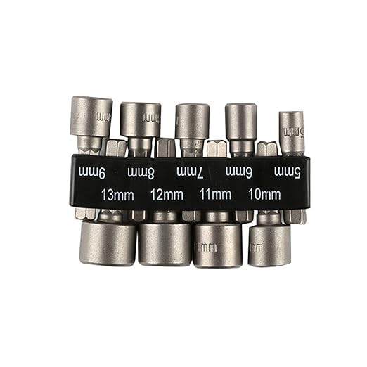 nitya 9pcs 5-13mm Hexagon Nut Driver Drill Bit Socket Screwdriver Wrench Set for Electric Screwdriver Handle Tools 2