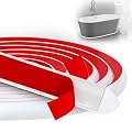 Flexible Quarter Round Molding, Peel and Stick Rubber Quarter Round Trim Molding, Self Adhesive Edge Trim for Floor, Waterproof Bendable Molding Trim for Wall Edge Corner Countertop (118 Inch, White)