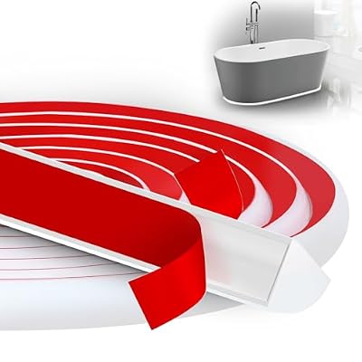 Flexible Quarter Round Molding, Peel and Stick Rubber Quarter Round Trim Molding, Self Adhesive Edge Trim for Floor, Waterproof Bendable Molding Trim for Wall Edge Corner Countertop (118 Inch, White)