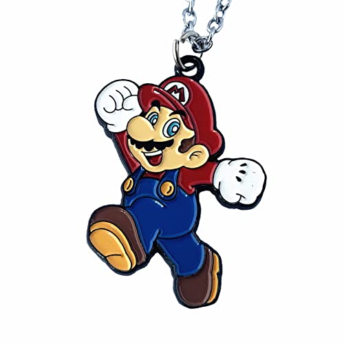 Twin Six Supe Mario Necklace,Anime Cartoon Environmental Zinc Alloy Pendants, Gifts For Women, Men, Girls And Boys #TOP18