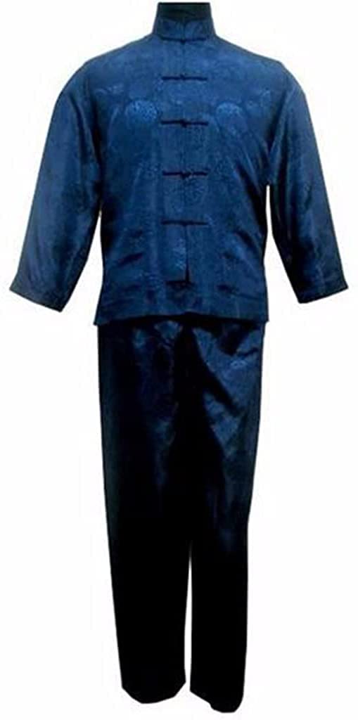 Han Fu Anzug Männer Chinesischer Tang-Anzug Nationaler Tang-Anzug Männlicher Seidenanzug Tai Chi-Anzug Top Kung Fu-Anzug Altes Kostüm Männer Kleidungstraining