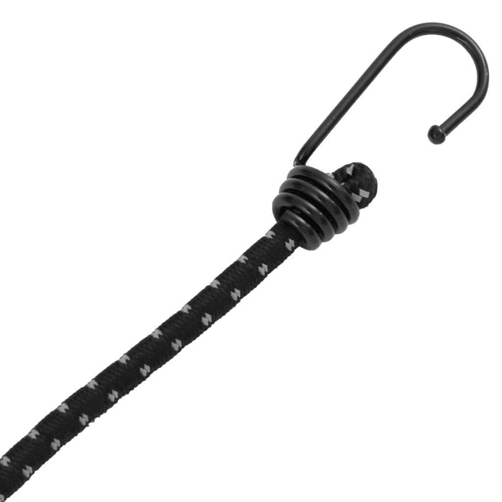 Sporting Goods Lot de 25 tendeurs élastiques avec bandes réfléchissantes et crochets 59 cm