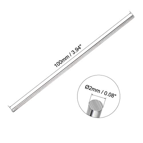 Image of uxcell K10 Tungsten Steel Lathe Round Rod Solid Shaft Bar 2mm Dia 100mm Length