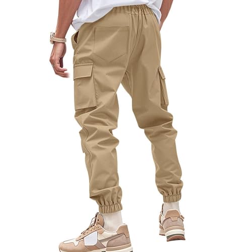Men's Pants Breathy Frabic Casual Fashion Cargo Outdoor Cuffed Trousers with Multi Pockets Solid Pattern2