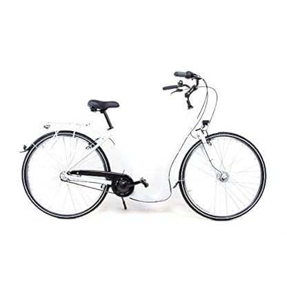 28 Zoll Alu Fahrrad City Bike Damen 3 Gang Nabenschaltung Tiefeinsteiger Piano Weiss